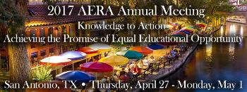 logo for the 2017 AERA annual meeting where Thomas J. Alexander fellows will be presenting